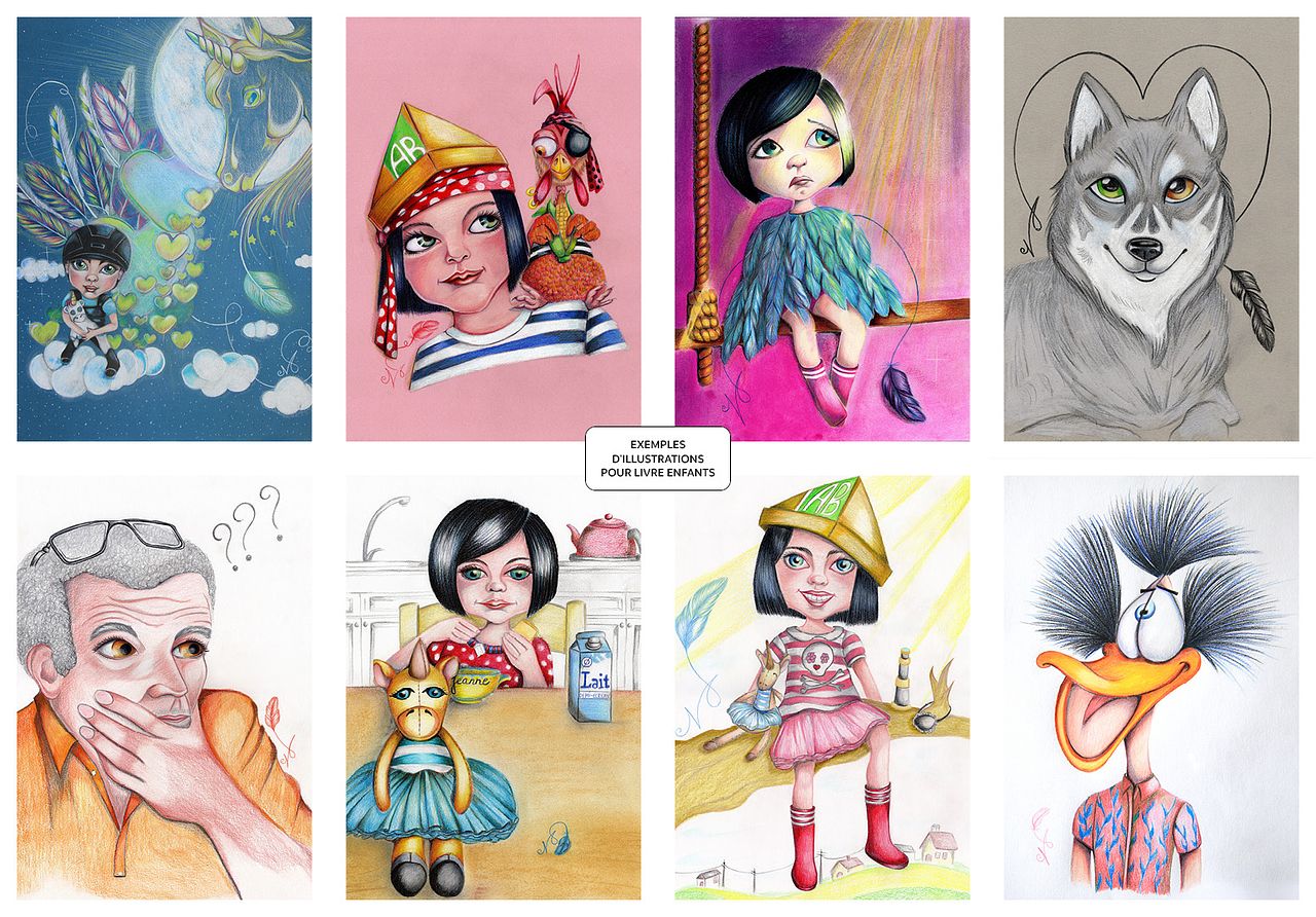 Illustrations narratives et personnages originaux