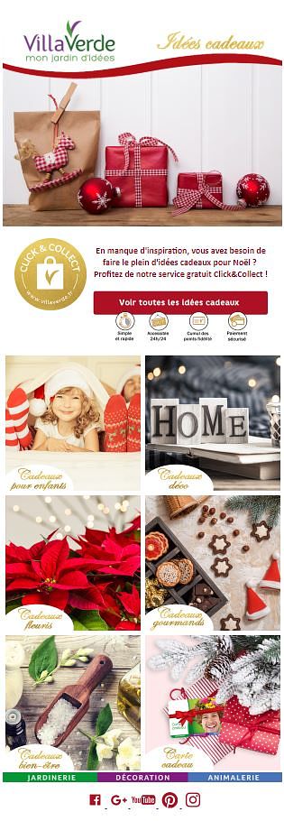 Emailing - idées cadeaux VillaVerde