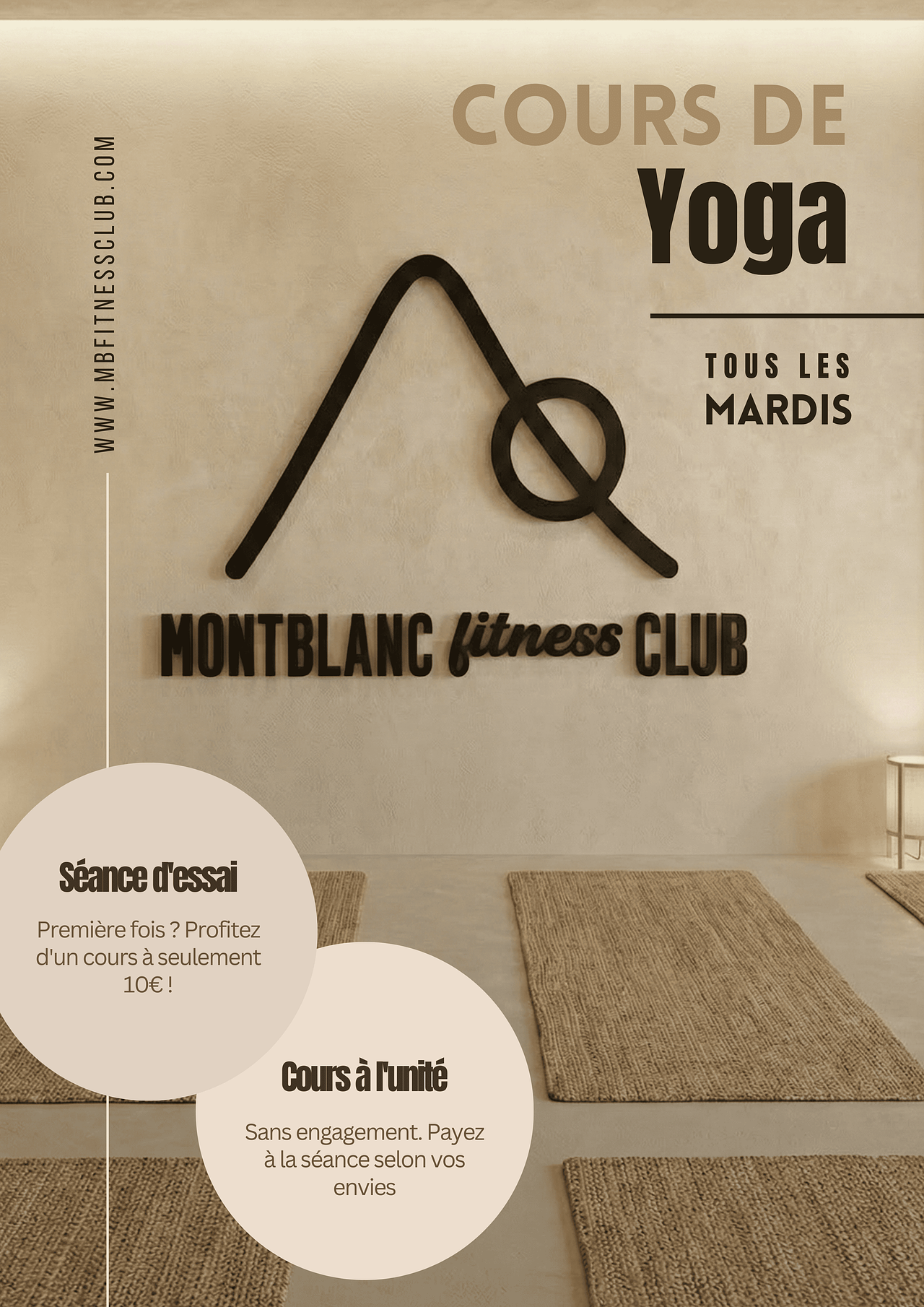Affiche d'un club de yoga