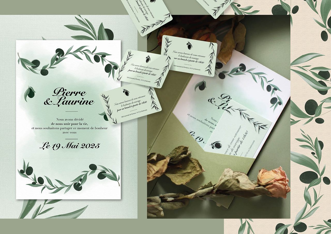 Faire-part de Mariage - Laurine & Pierre