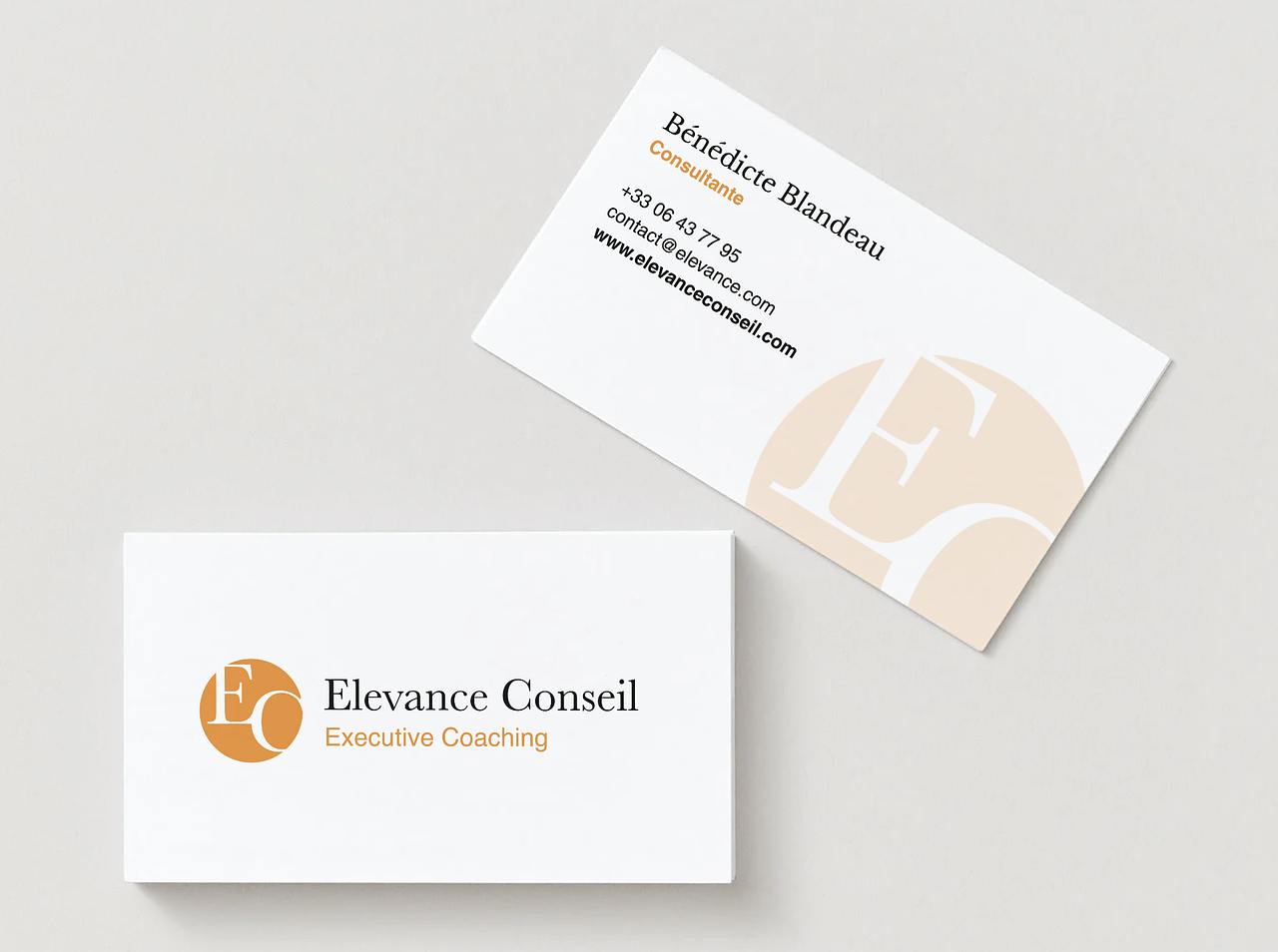 Logo et cartes élevance conseil