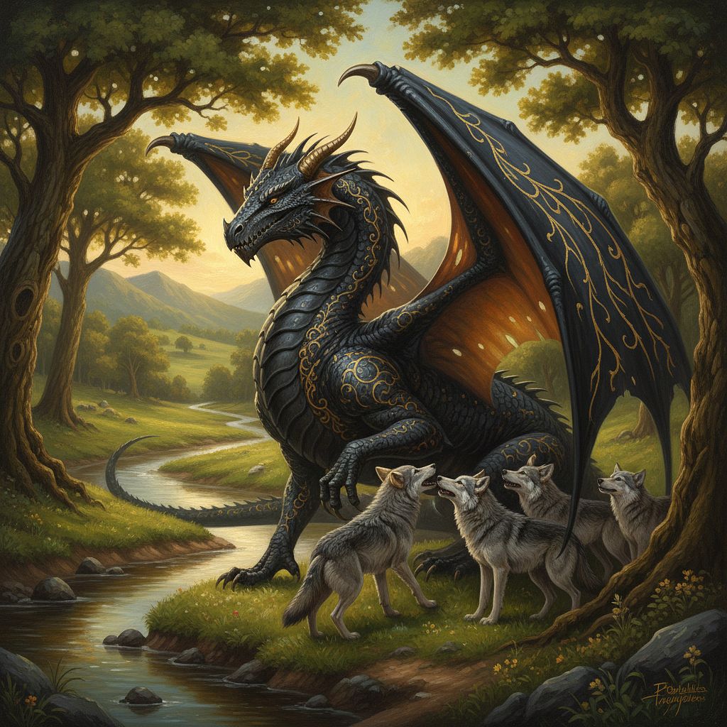 Black Dragon & Wolves
