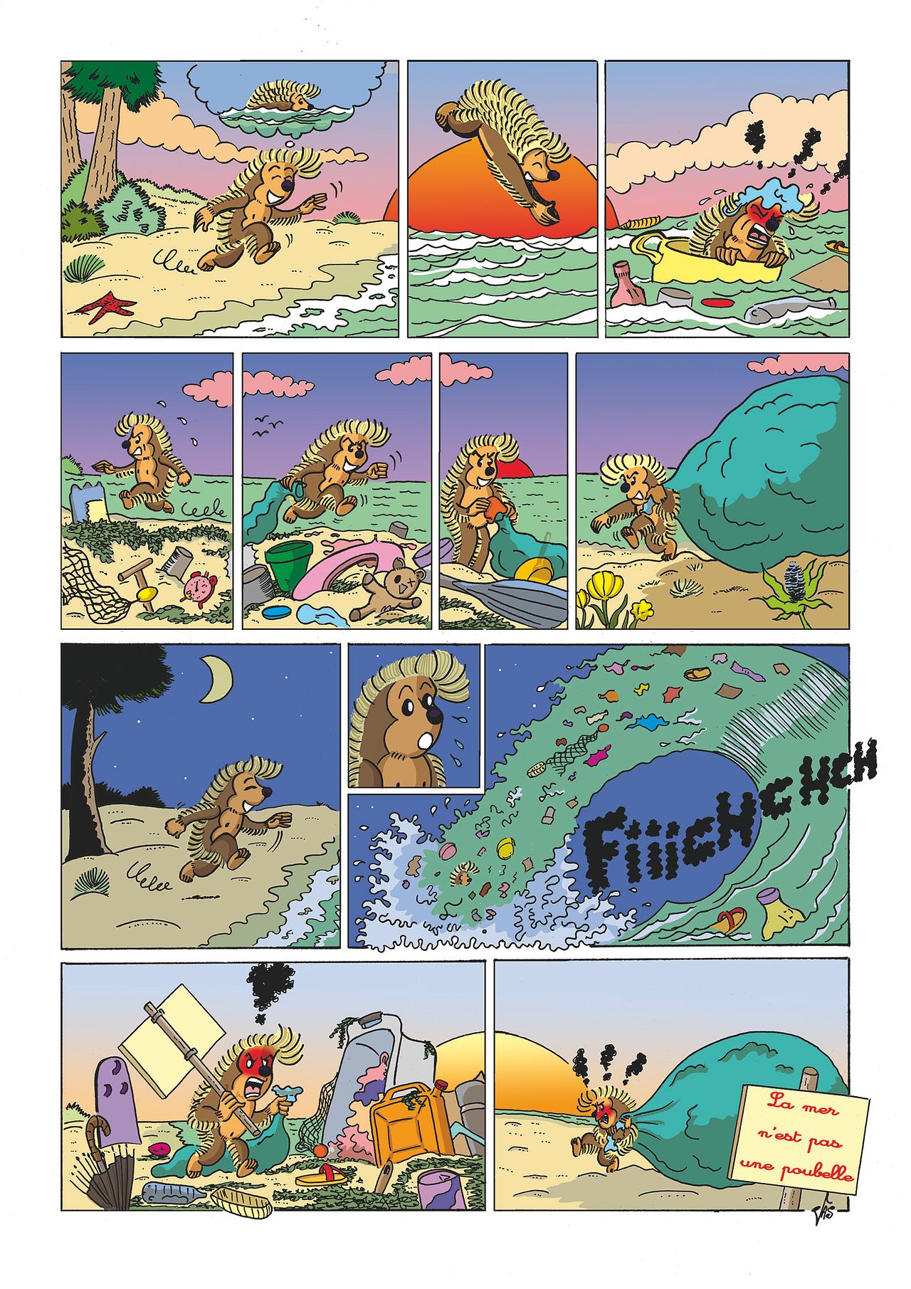 Planche BD Néris le hérisson