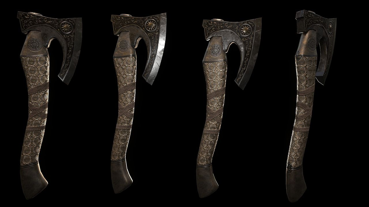 Ornamented Low-Poly Hatchet V.1