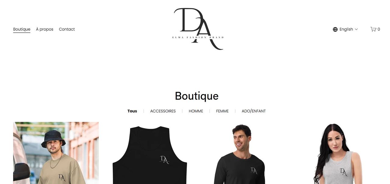 SITE INTERNET POUR  MARQUE DE VETEMENTS