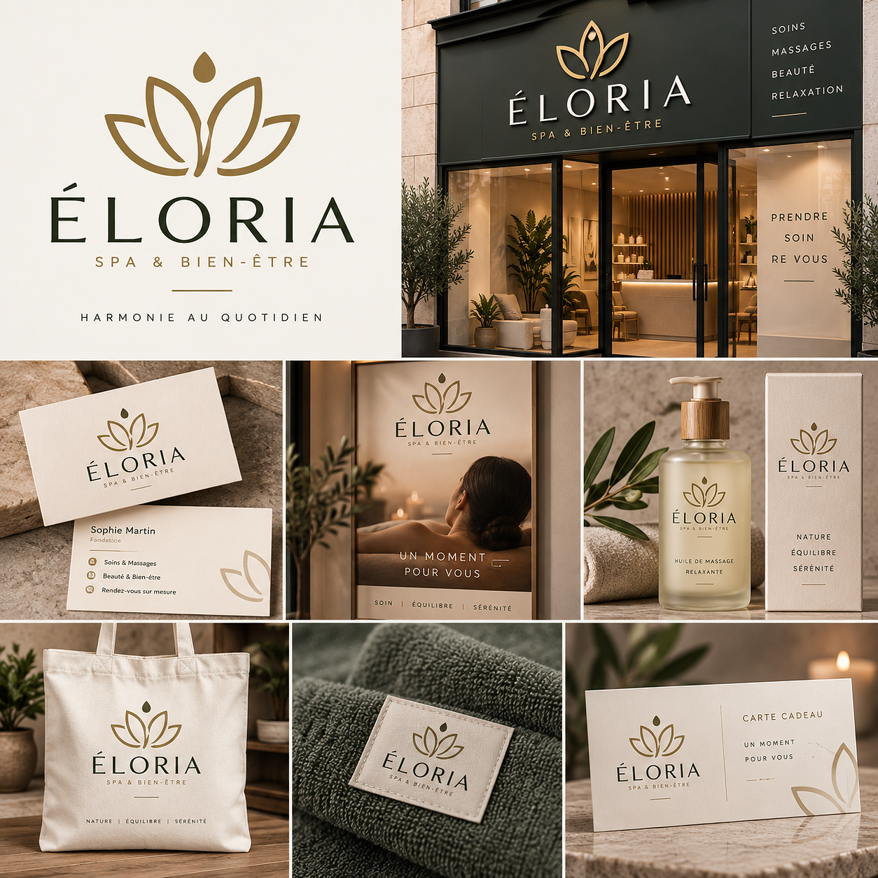 ÉLORIA – Identité visuelle Spa & Bien-être