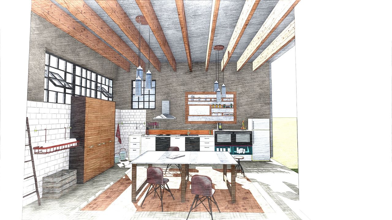 Réalisation d'une cuisine en 3d