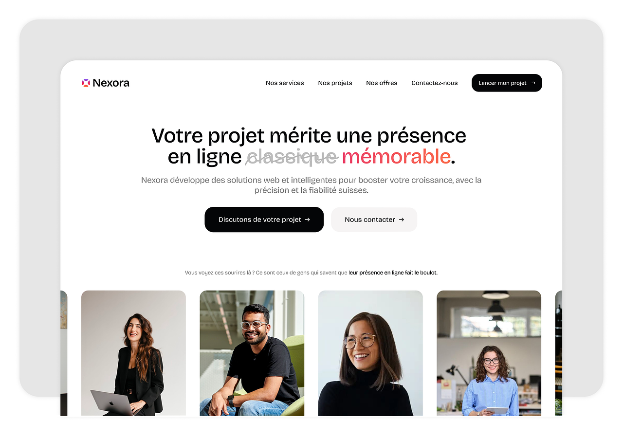 Nexora – Site web pour une entreprise digitale