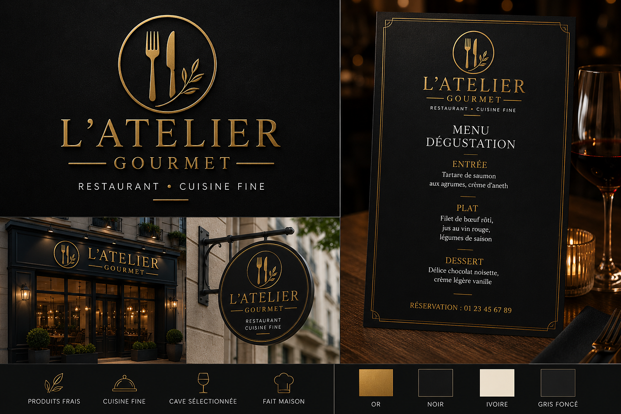 Identité visuelle premium – Restaurant gastronomiq