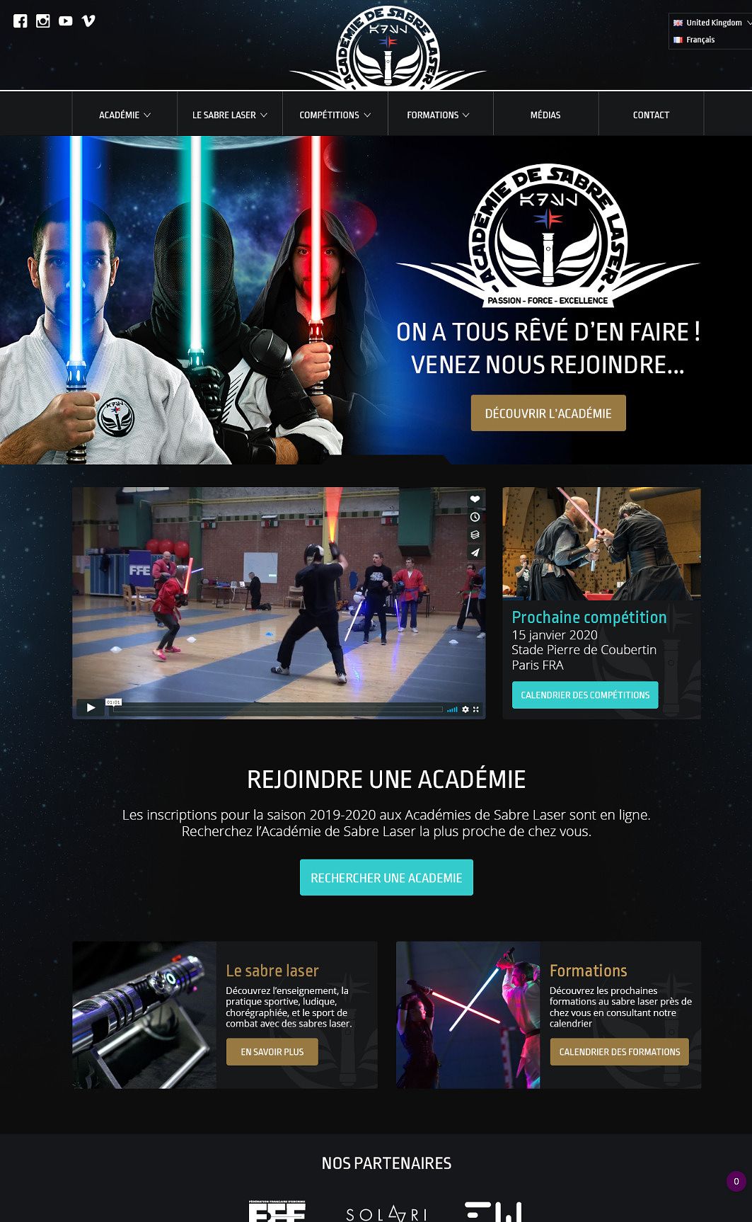 Creation du site de l 'Academie de Sabre Laser