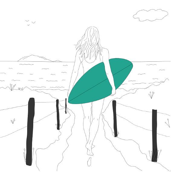Affiche la surfeuse