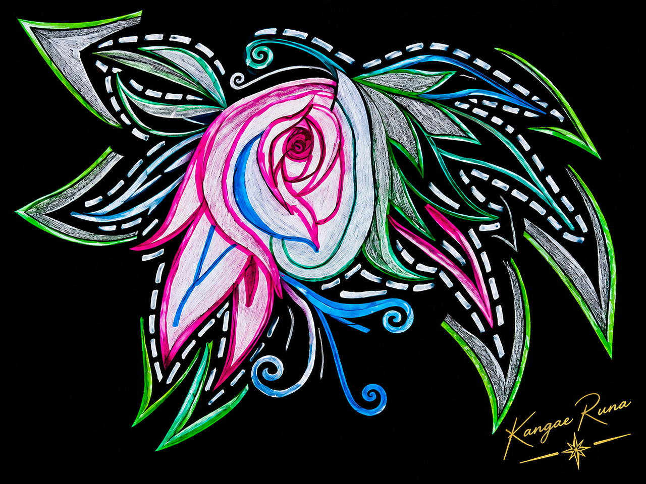 Kangae Runa · La Rose · rose · fleur · art floral