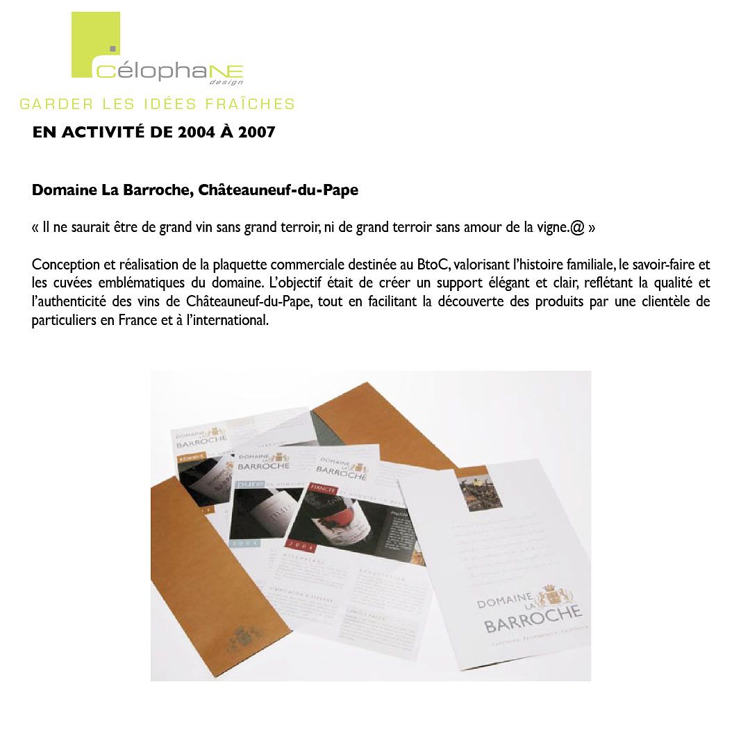 Brochure Domaine la Barroche
