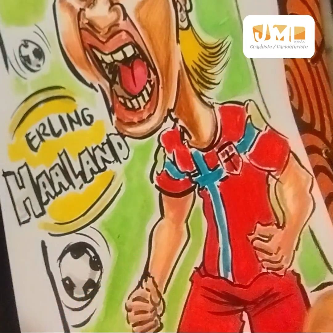 Caricature d'Erling Haaland