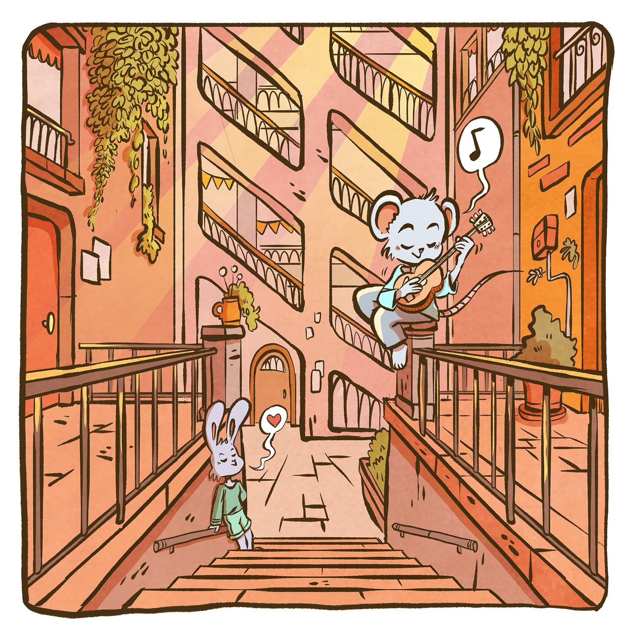 Souris et Lapin dans une traboule