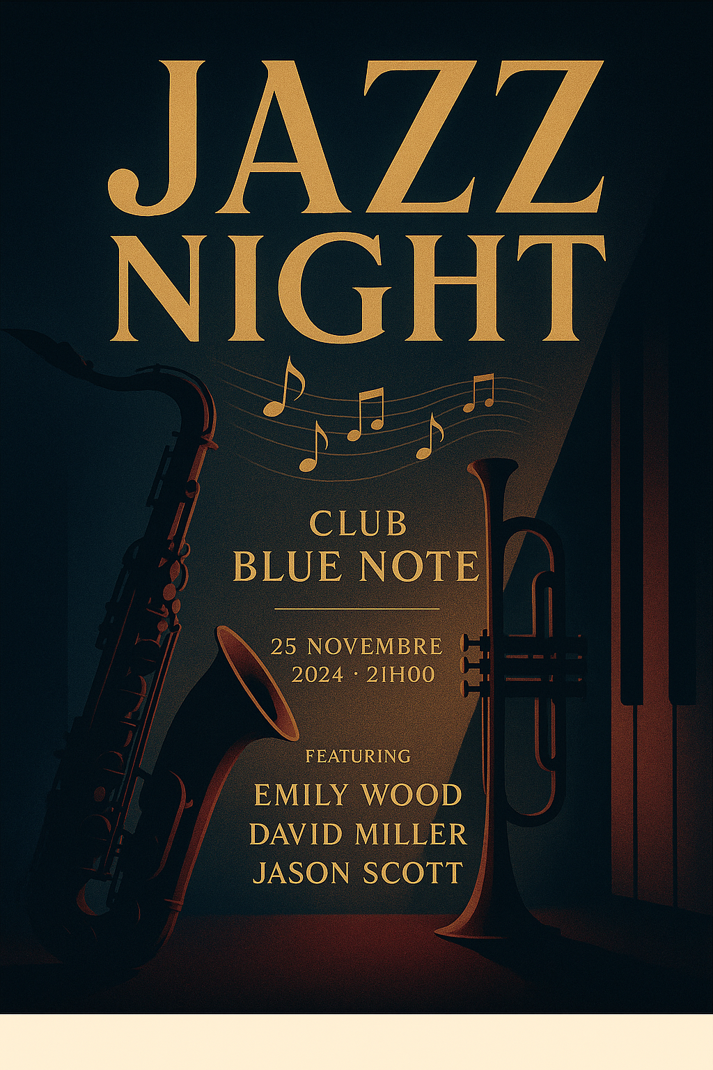 Affiche soirée jazz