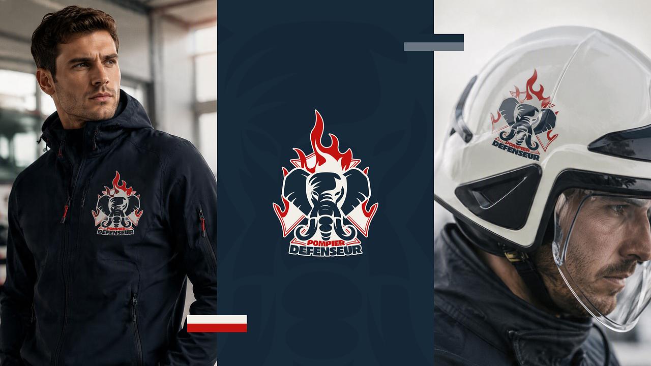 Pompiers défenseurs - logo emblème