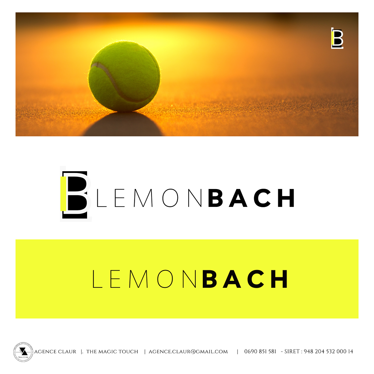 🎾Logo LEMON BACH🎾  ▼▲ Agence CLAUR - The Magic ✨To