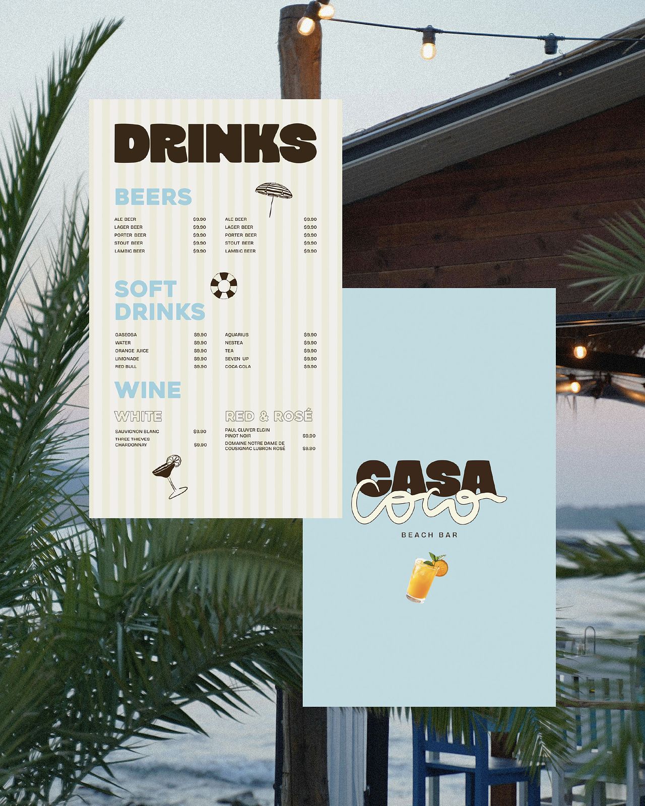 Carte des boissons