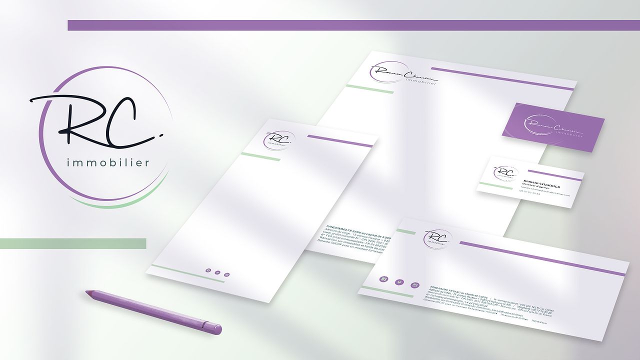 Logo et papeterie Romain Charrier