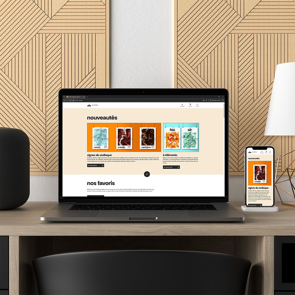 Webdesign pour la marque Artits