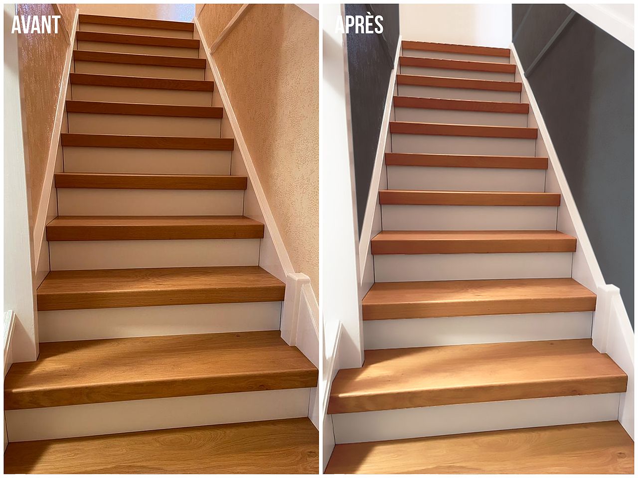 Photomontage changement couleur escalier