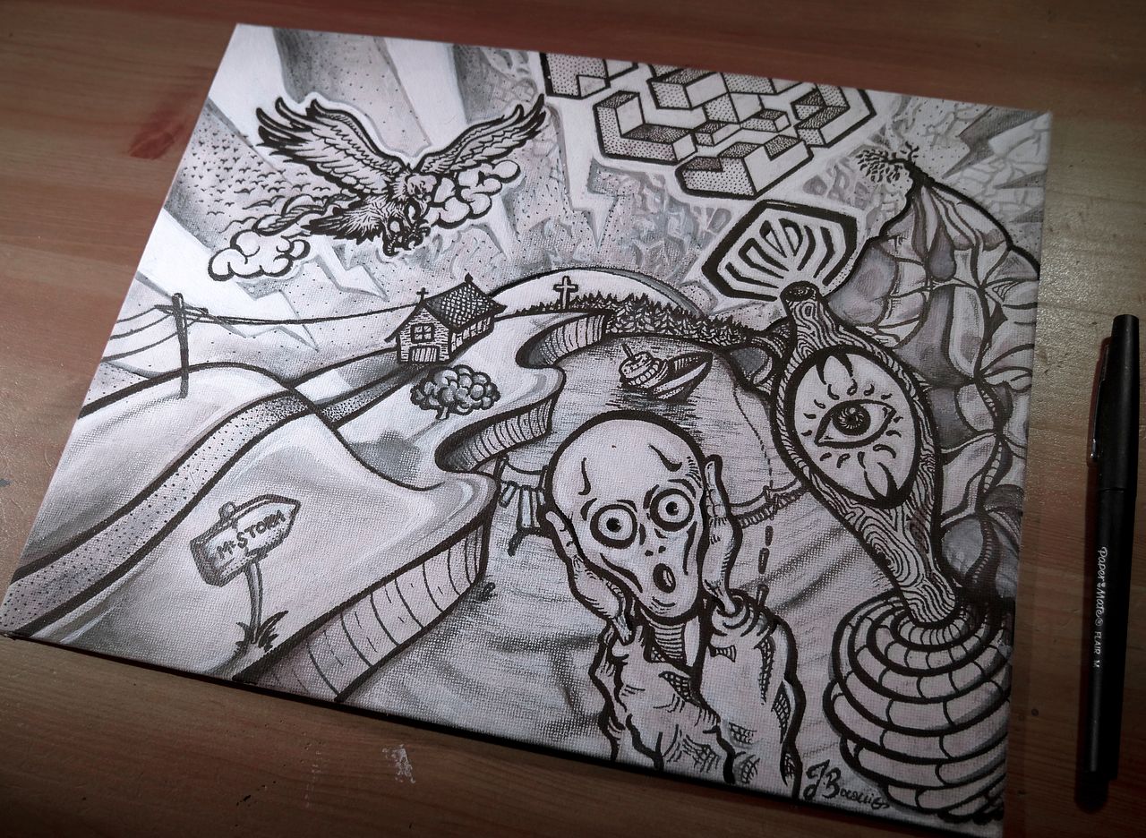 “Fear” (Série ‘émotions’) – Dessin noir/blanc