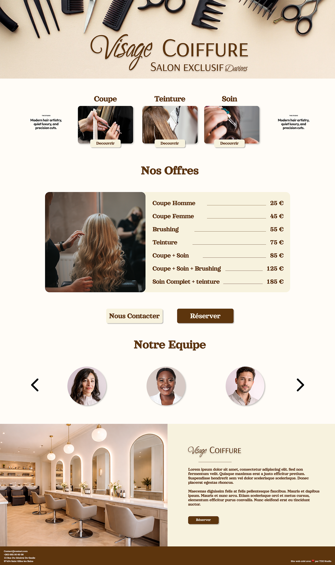OnePage - Salon de Coiffure