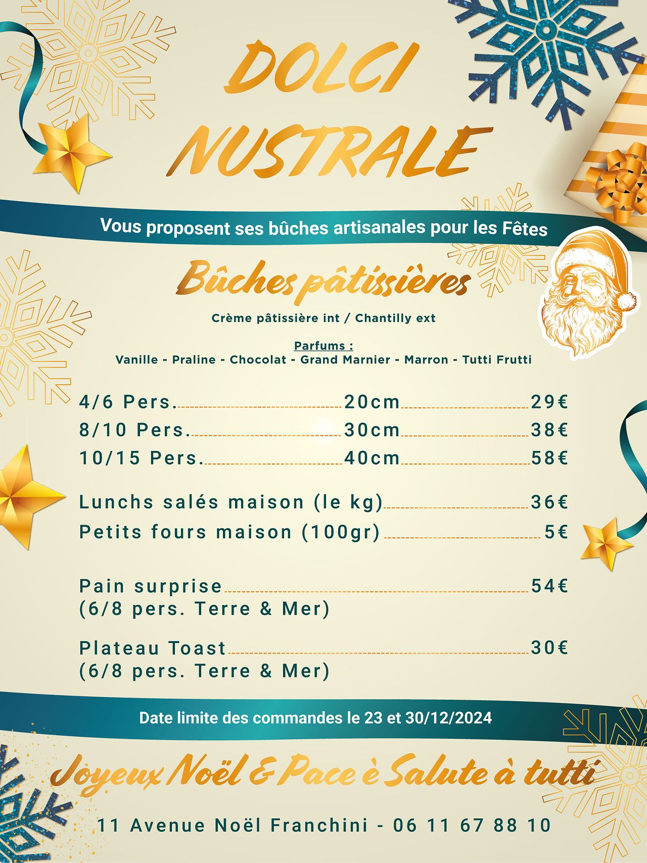 Carte restaurant