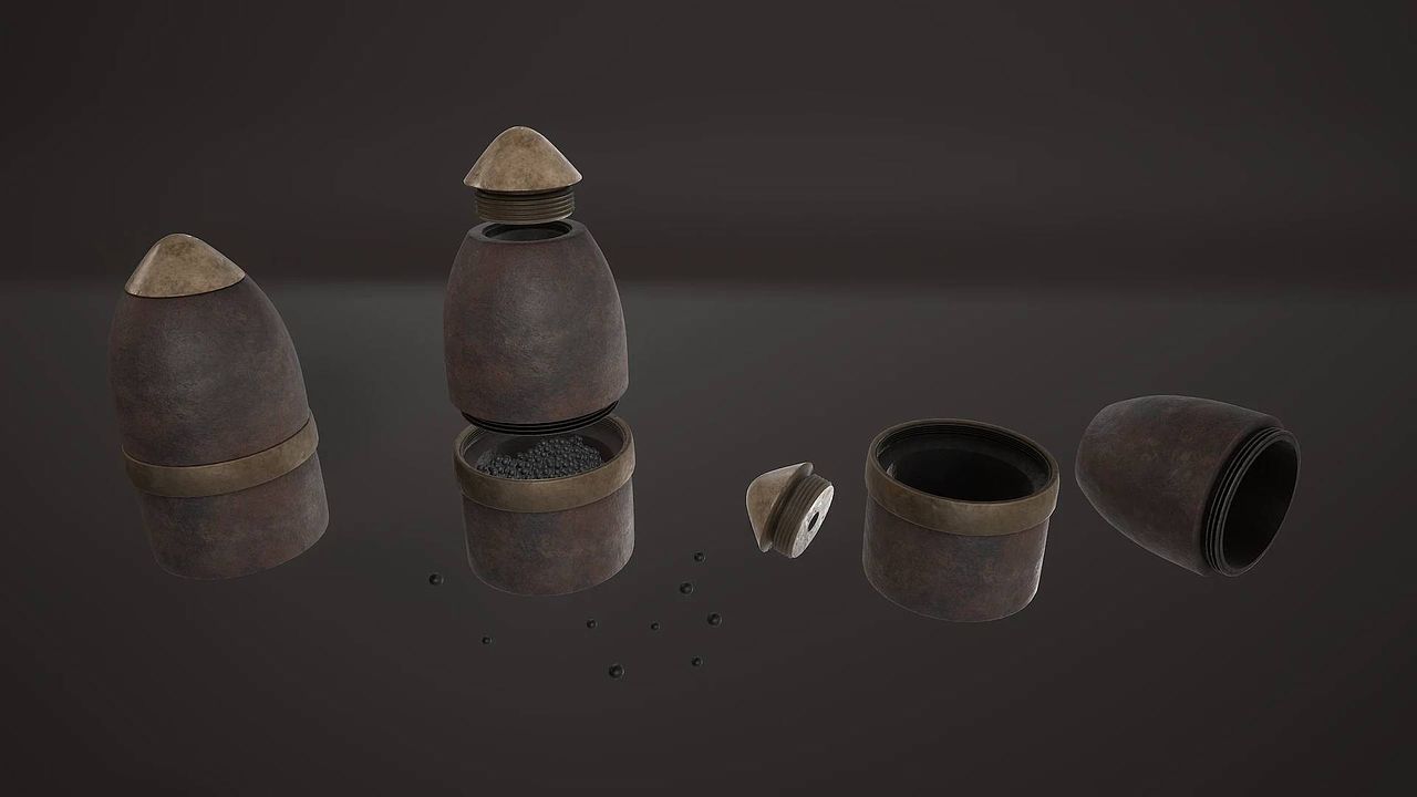World War I shell - Low-Poly Modeling/Texturing sh