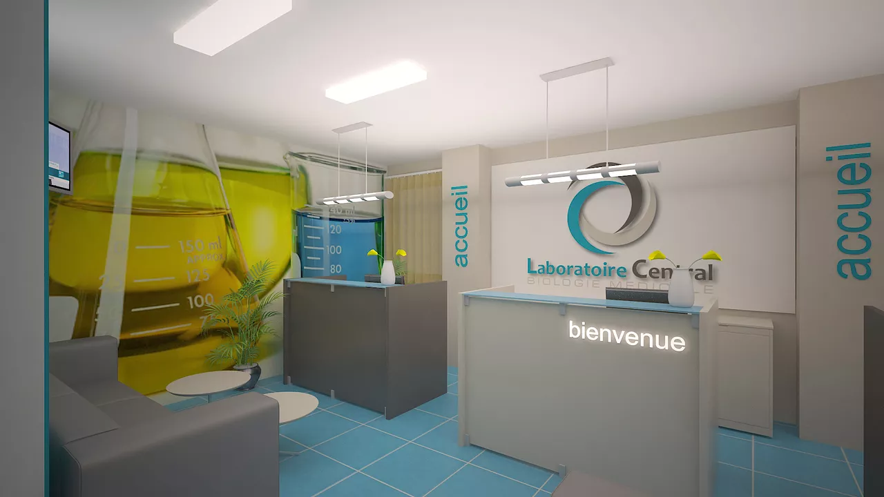 Aménagement front office laboratoire d'analyse par jaffolaby