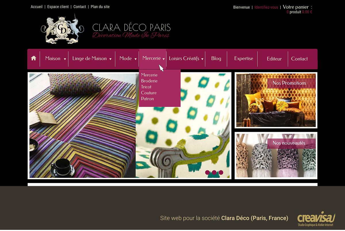 Interface web : Clara Déco