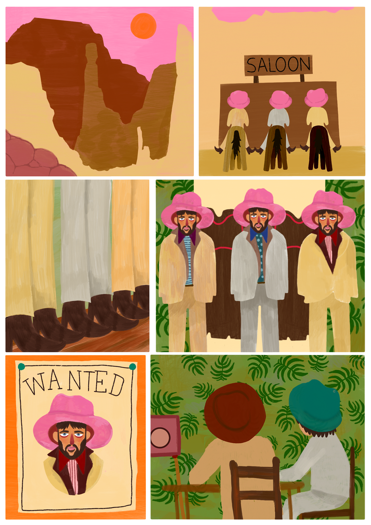 Série d’illustration muette à partir d’un tableau