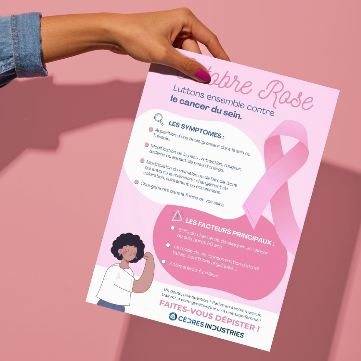 Affiche de sensibilisation à Octobre Rose
