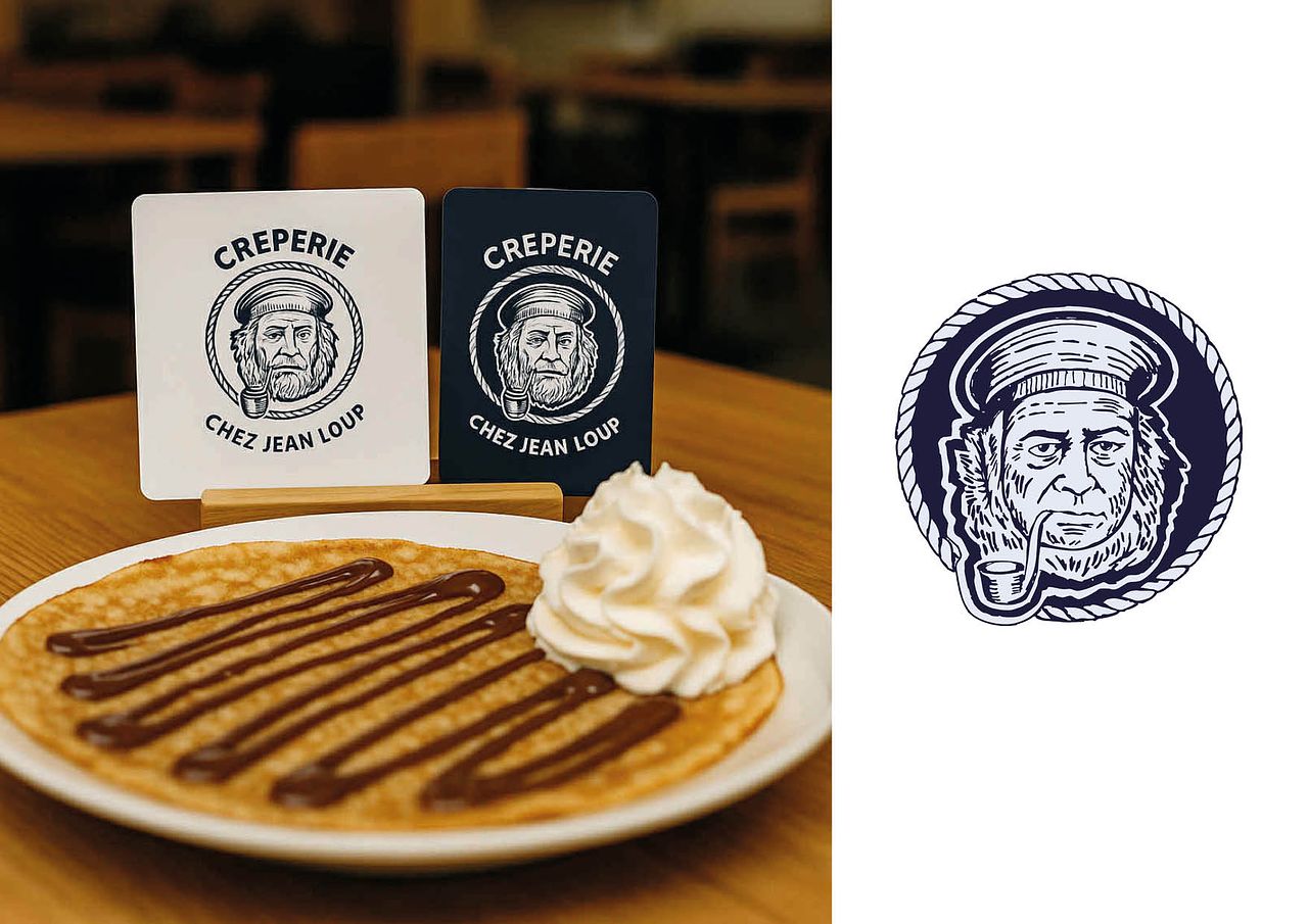 Création logo à la main / crêperie