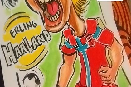 Caricature d'Erling Haaland