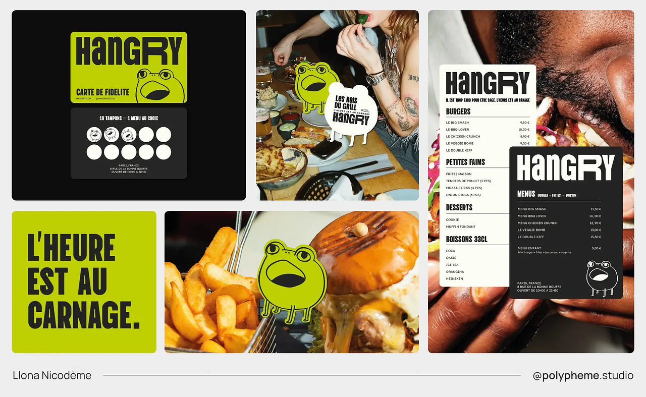 HANGRY : Branding bold et coloré pour une marque f