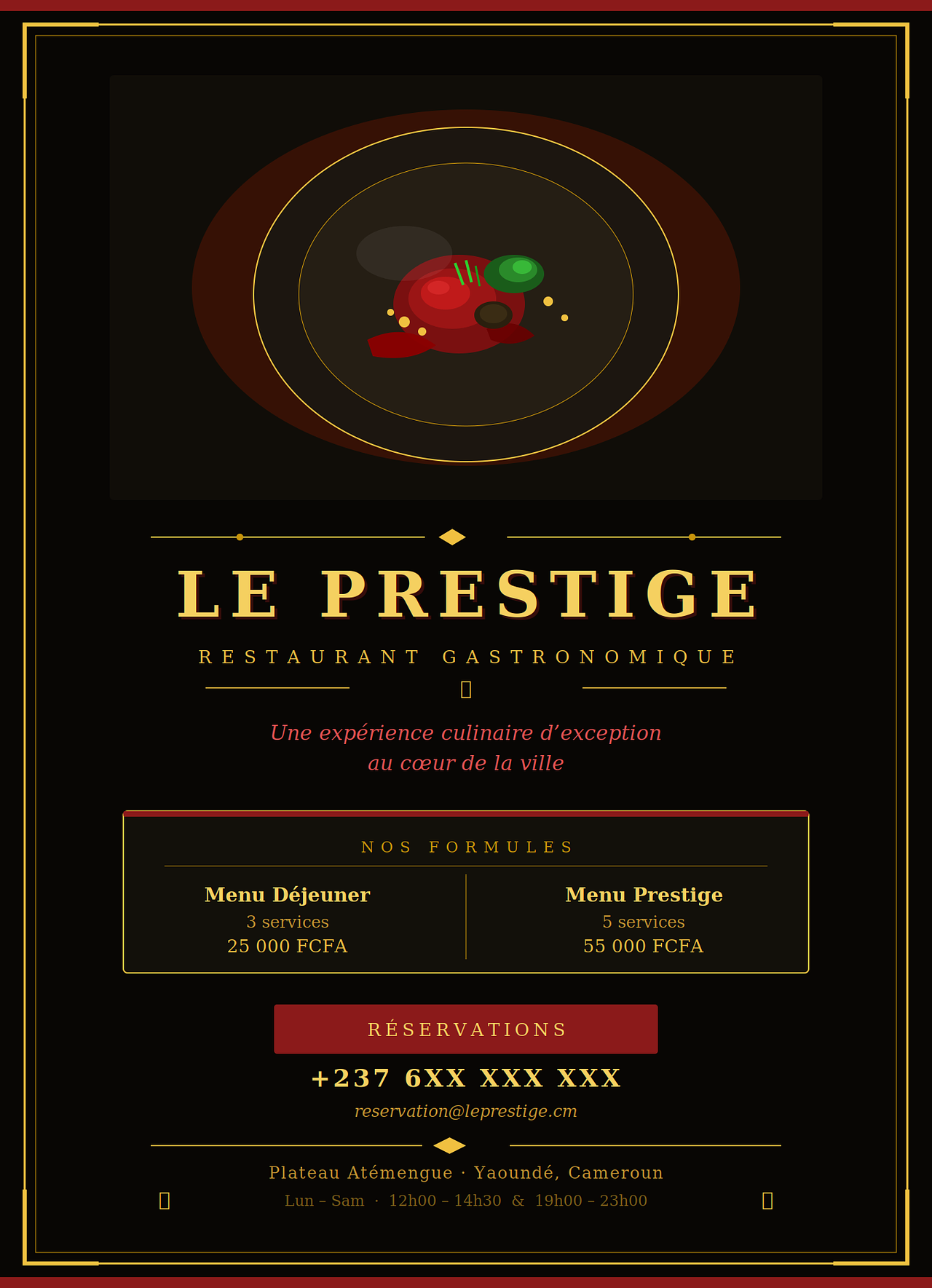 Affiche d'un restaurant