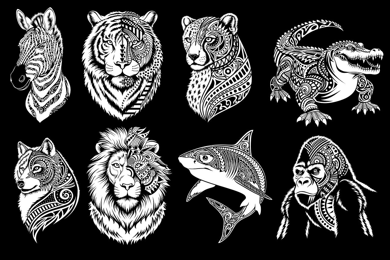 Animaux à motifs tribals