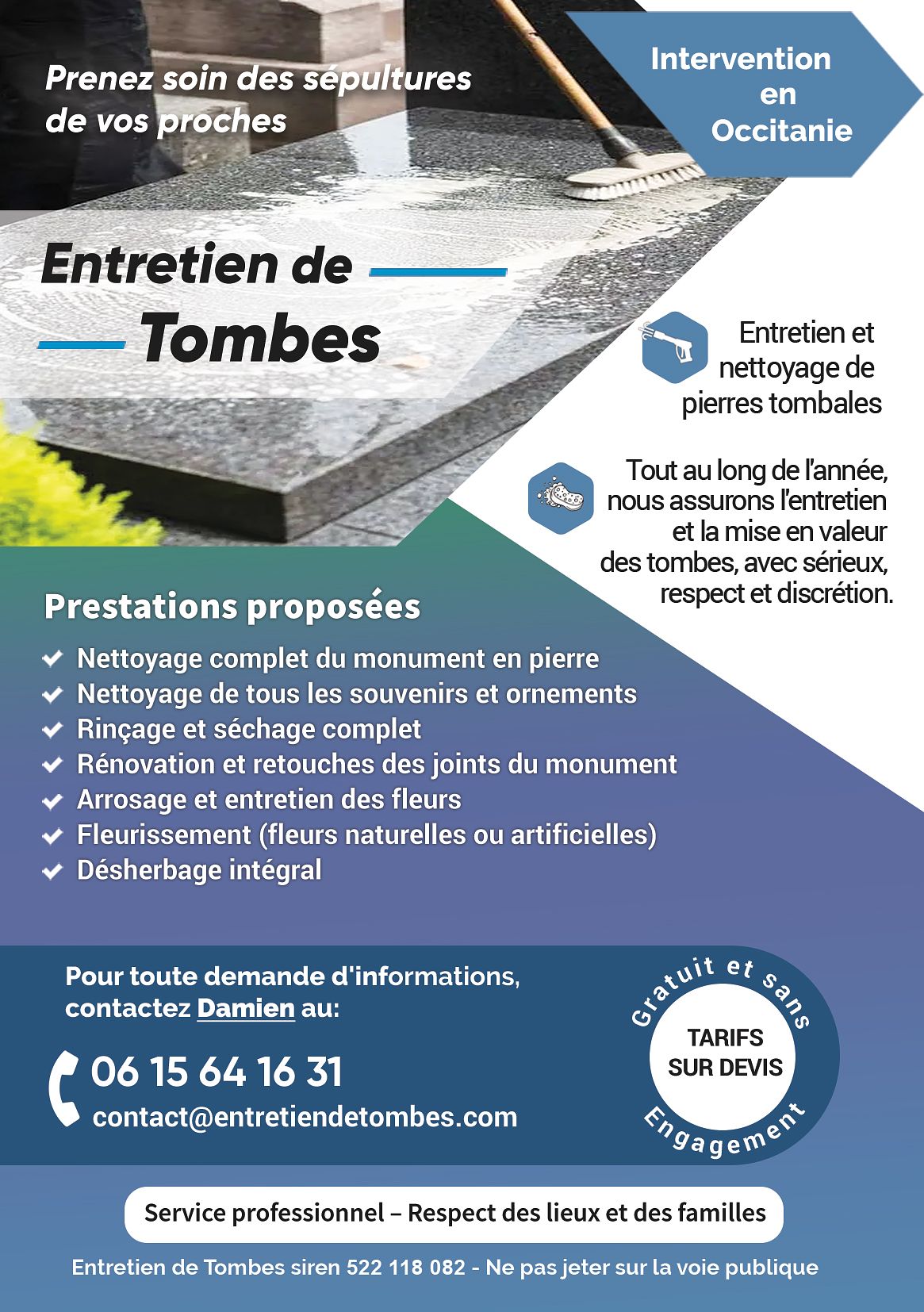 Flyer Entretien de tombes