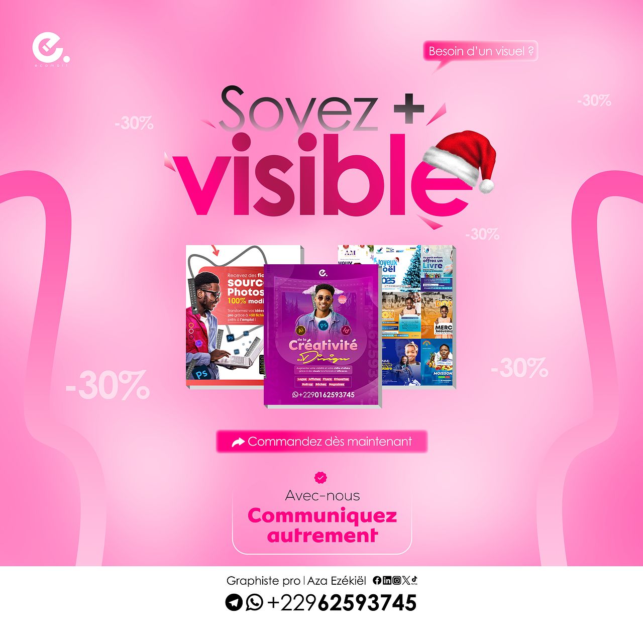 Affiche publicitaire pour réseaux sociaux