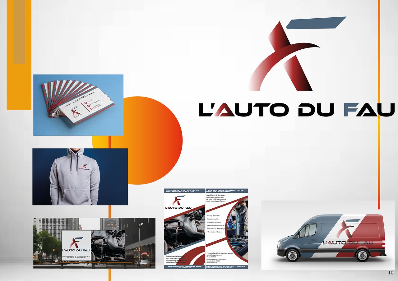 Déclinaison visuelle pour Auto du Fau.
