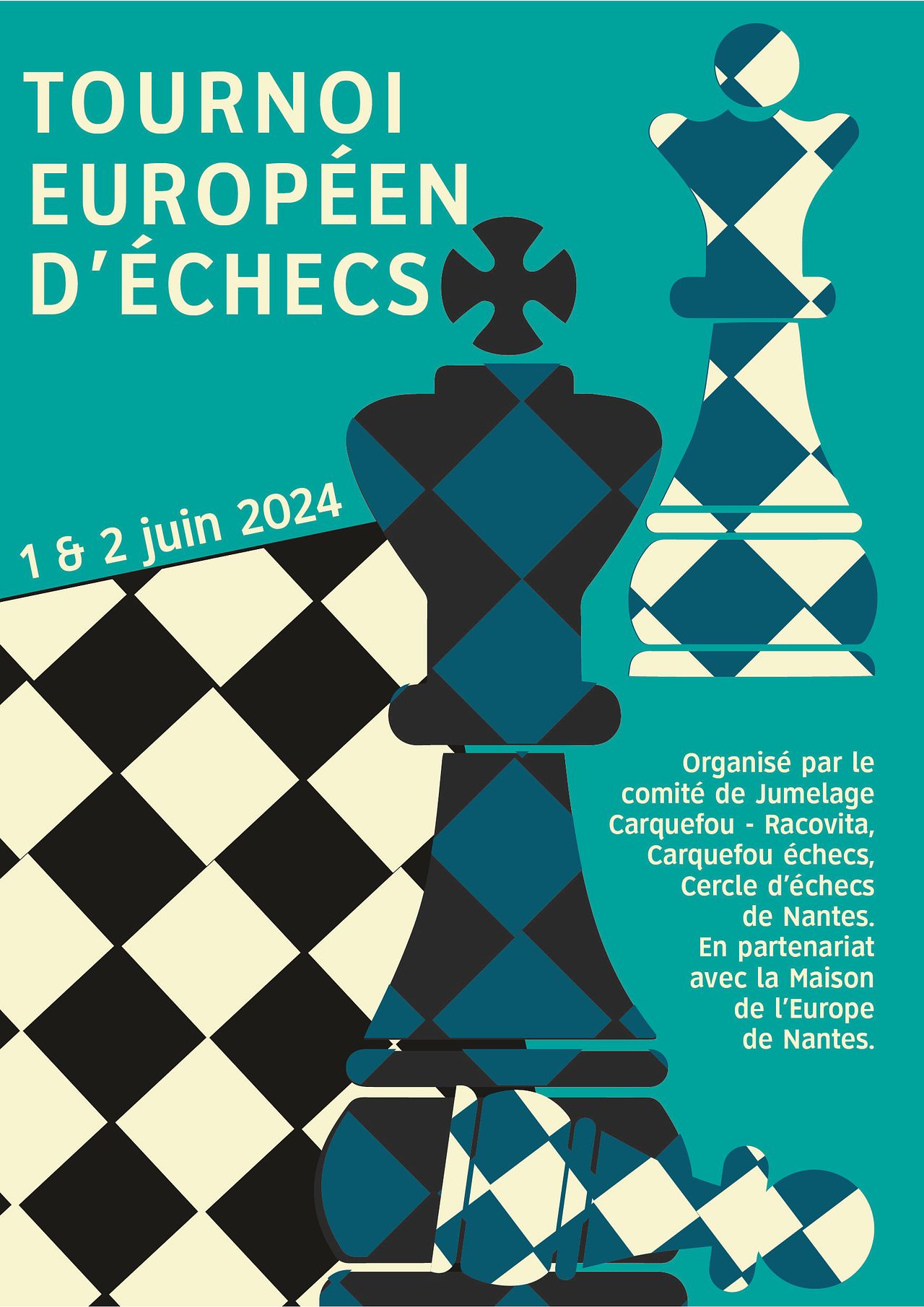 Affiche tournoi Européen d'échecs