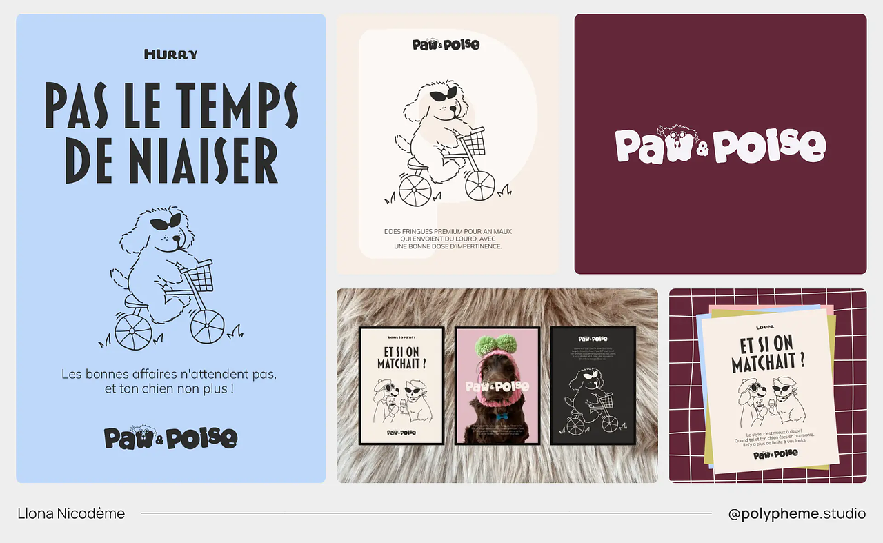 PAW & POISE : Identité visuelle pour une marque de