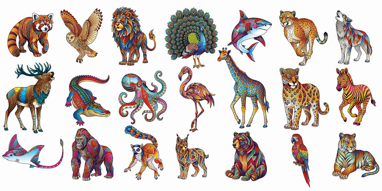 Animaux vitrail