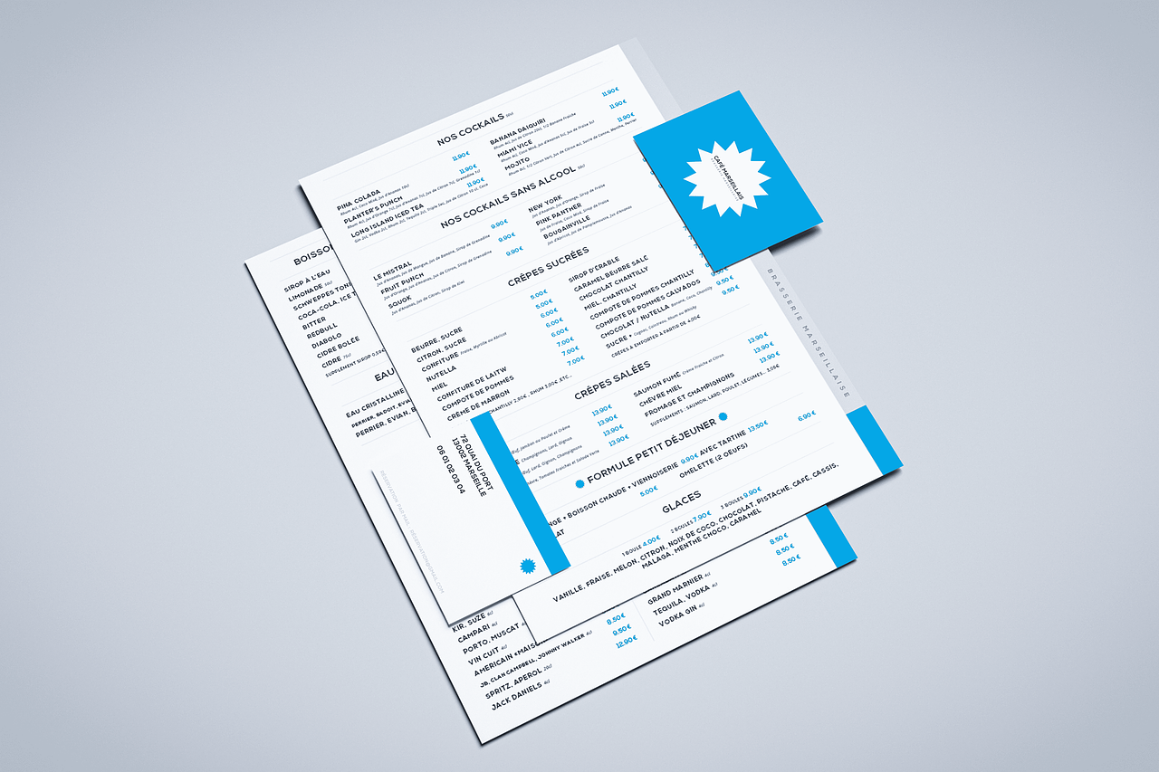 Création de carte boissons et vins