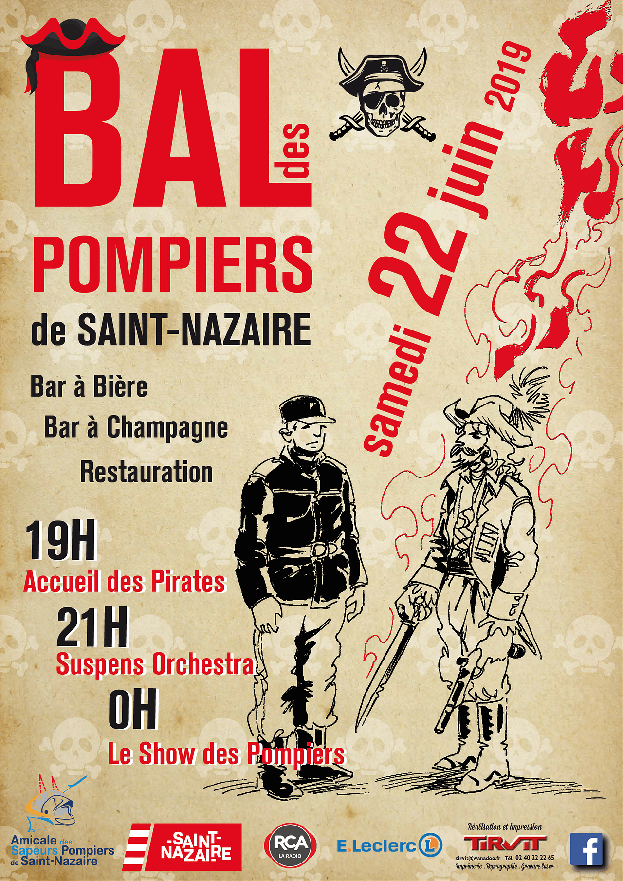 Affiche bal des pompiers de Saint-Nazaire
