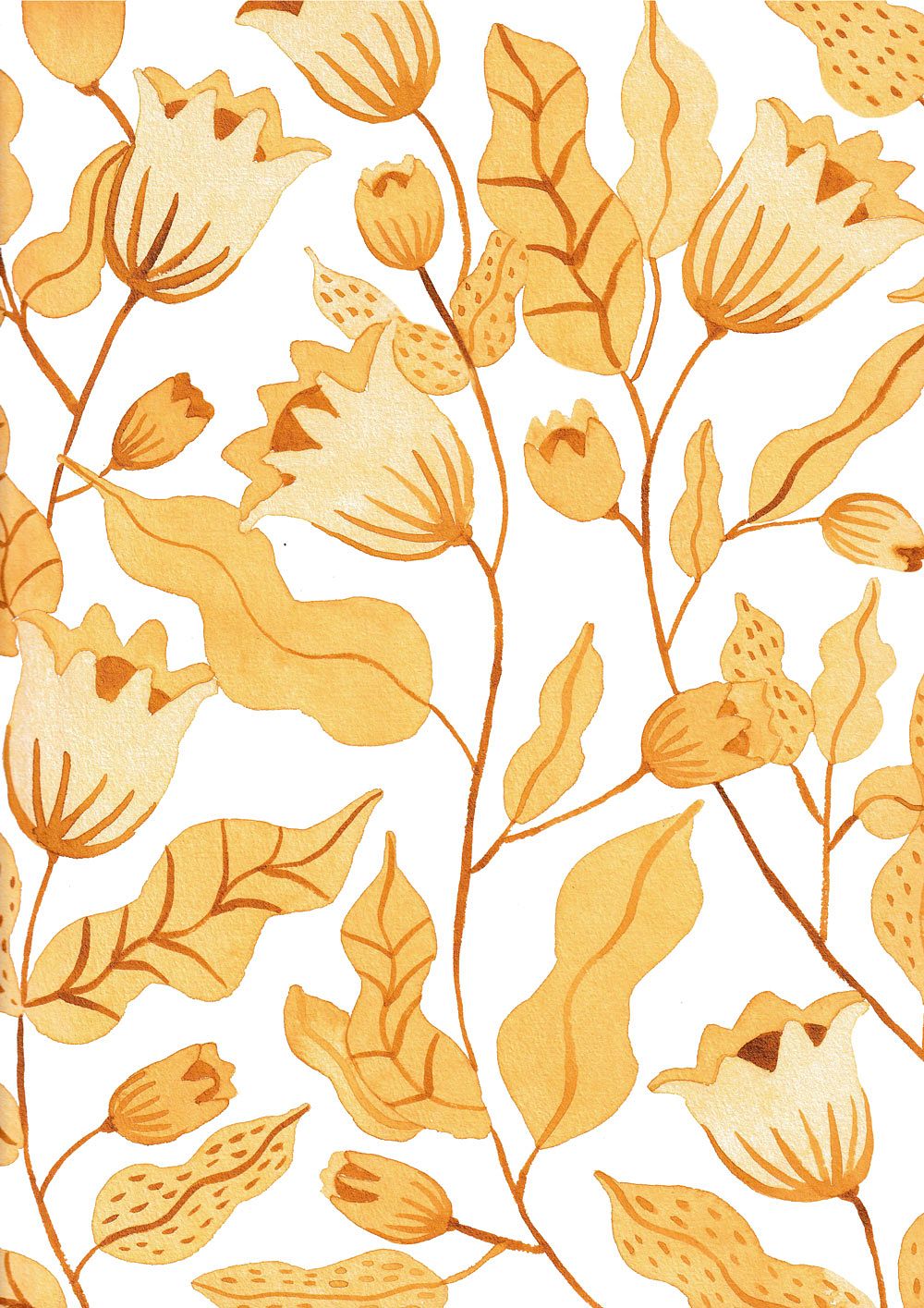 Motif botanique à l'aquarelle