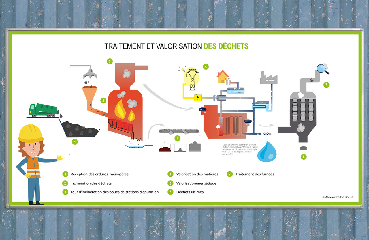 Illustration autour du tri des déchets