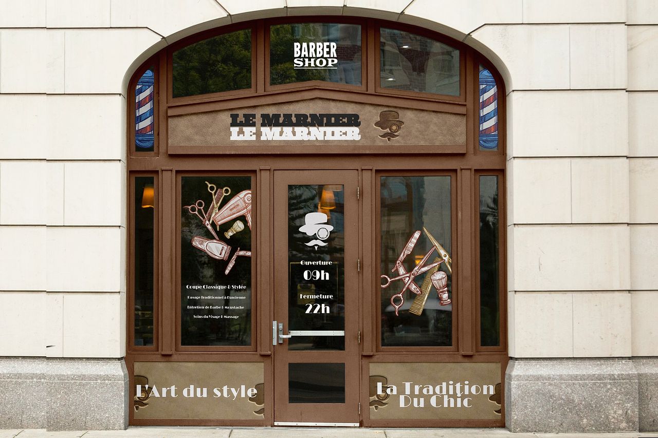 Branding & Vitrine — Barber Shop Le Marnier